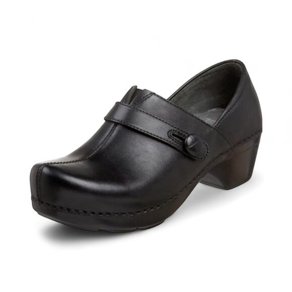 Dansko Women's Black Leather Solstice Clog Comfort Slip On - Size 39 - Picture 1 of 9